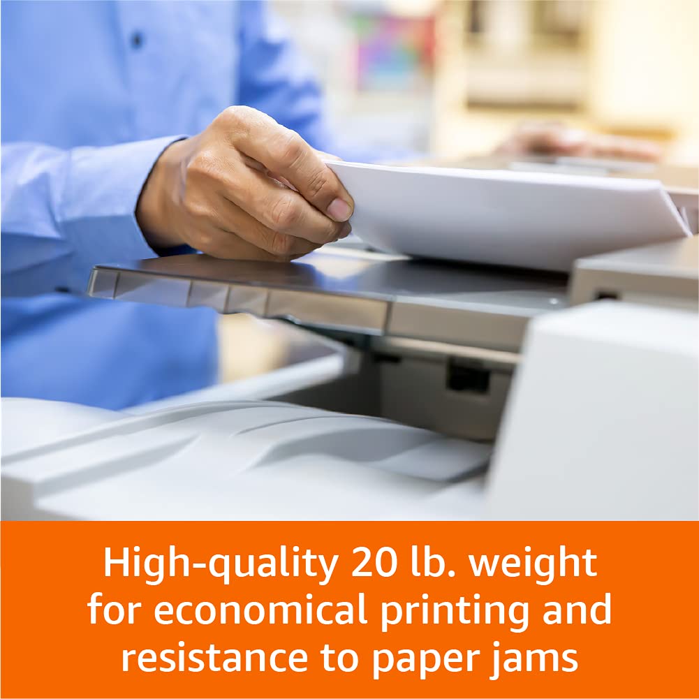 Amazon Basics Multipurpose Copy Printer Paper, 20 lb, 8.5 x 11 Inches, 10 Reams (5,000 Sheets), 92 Bright, White