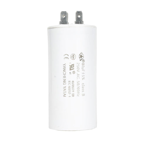 YATAI CBB60 Capacitor 80uF 250V AC, 4-Pin Run Capacitor, 50/60Hz, 1.64 x 3.54 in Cylinder, for Irrigation Pump, Washing Machine, Cement Mixer, and Dehumidifier