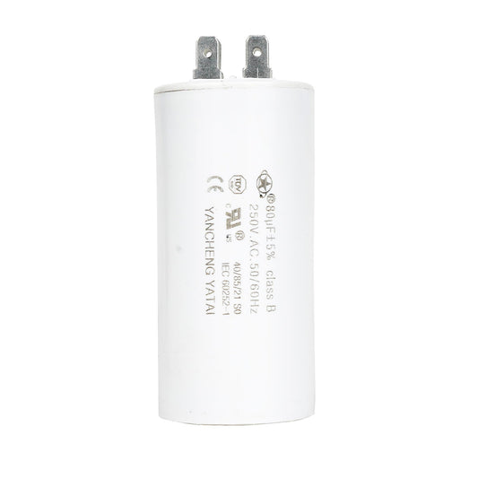 YATAI CBB60 Capacitor 80uF 250V AC, 4-Pin Run Capacitor, 50/60Hz, 1.64 x 3.54 in Cylinder, for Irrigation Pump, Washing Machine, Cement Mixer, and Dehumidifier