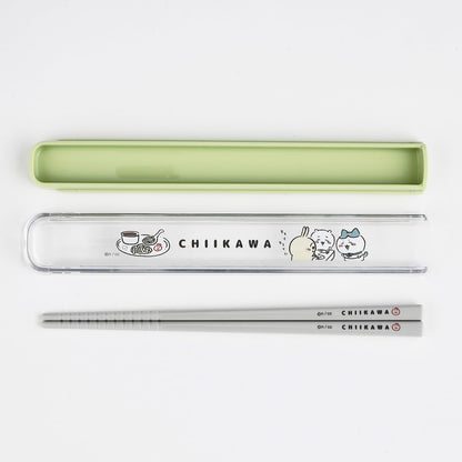 OSK Chiikawa Pull Lid Chopsticks Case Set, 6.9 x 1.1 x 0.6 inches (175 x 27 x 15 mm), Plastic ‎HS-11
