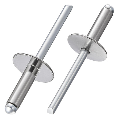 Wensilon(100 pcs) 3/16 * 5/8" Large Cap Open End Stainless Steel Blind Rivets,5 * 16 Blind Rivet