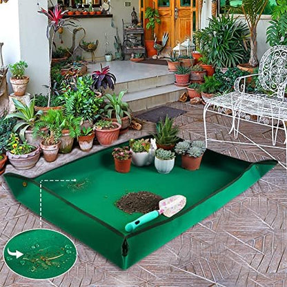 Extra Large Repotting Mat for House Plants Transplanting and Dirt Control Portable Potting Tray Waterproof Potting Mat for Indoor Plants Succulent Gardening Mat Plant Gift for Plant Lovers