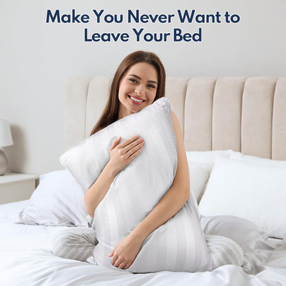 DIORIS Pillows Queen Size Set of 2 - Luxury Hotel Bed Pillows for Sleeping, Supportive Side Sleeper Pillow for Neck and Shoulder Pain Relief, Down Alternative Fill for Back, Stomach Sleepers
