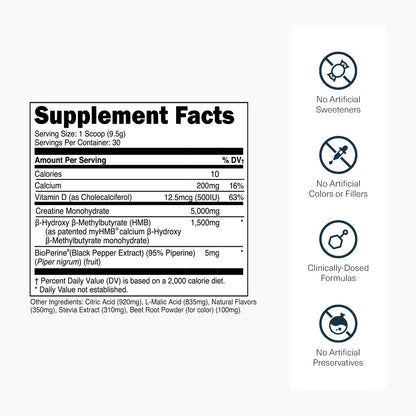 Transparent Labs Creatine HMB - Creatine Monohydrate Powder with HMB for Muscle Growth, Increased Strength, Enhanced Energy Output, and Improved Athletic Performance - 30 Servings, Hawaiian Splash