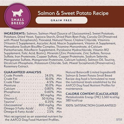 Natural Balance Limited Ingredient Small Breed Adult Grain-Free Dry Dog Food, Salmon & Sweet Potato Recipe, 12 Pound (Pack of 1)
