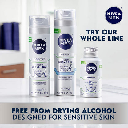 NIVEA Men Sensitive Skin & Stubble Balm - Mens Face Lotion for Before and After Shave – 4.2 Fl. Oz. Bottle