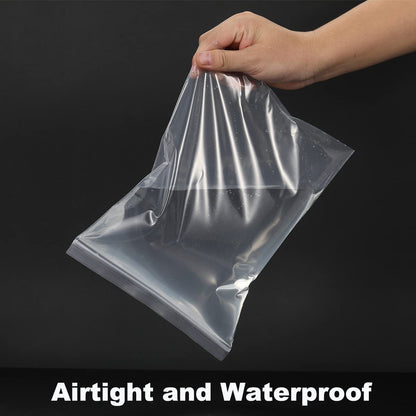 Foopama 100 PCS 6" x 9" Thick 4 Mil Clear Zip Poly Lock Plastic Bags Seal Reclosable Zip Bag Heavy-Duty Photo Cards Envelopes Snacks Seeds Zipper Bags