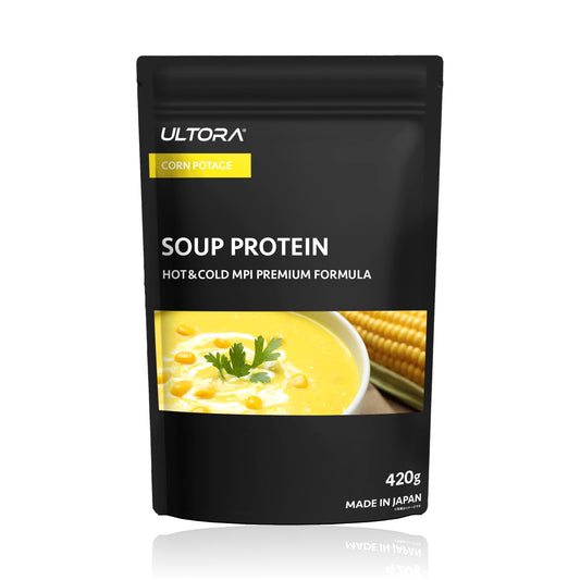 ULTORA スーププロテイン 420g 人工甘味料不使用 国内製造 お湯を注ぐだけ 簡単調理 30日分 (コーンポタージュ)