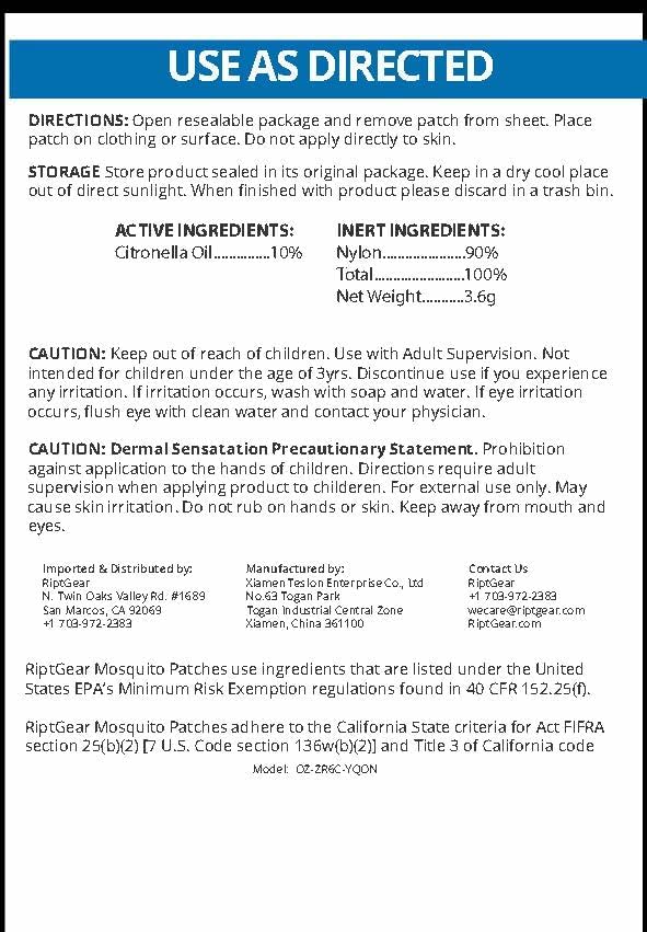 RiptGear Mosquito Patches - 78 Pack of Bug Stickers for Kids and Adults, Natural Citronella Patch Sticks to Any Surface - DEET Free Mosquito Stickers