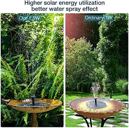 AISITIN Solar Bird Bath Fountain Pump, Solar Powered Water Fountain Pump with 6 Nozzles, Garden, Ponds, Pool, Fish Tank and Outdoor, 1.5W, 1.5W-New 2 Pack