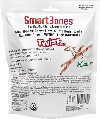 SmartBones Smart Twist Sticks, Rawhide Free Dog Chew Sticks, Made With Real Chicken, 50 Sticks , 9.7 Ounce (Pack of 1)
