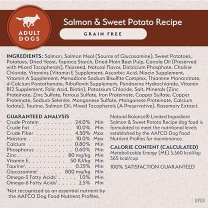 Natural Balance Limited Ingredient Adult Grain-Free Dry Dog Food, Salmon & Sweet Potato Recipe, 24 Pound (Pack of 1)