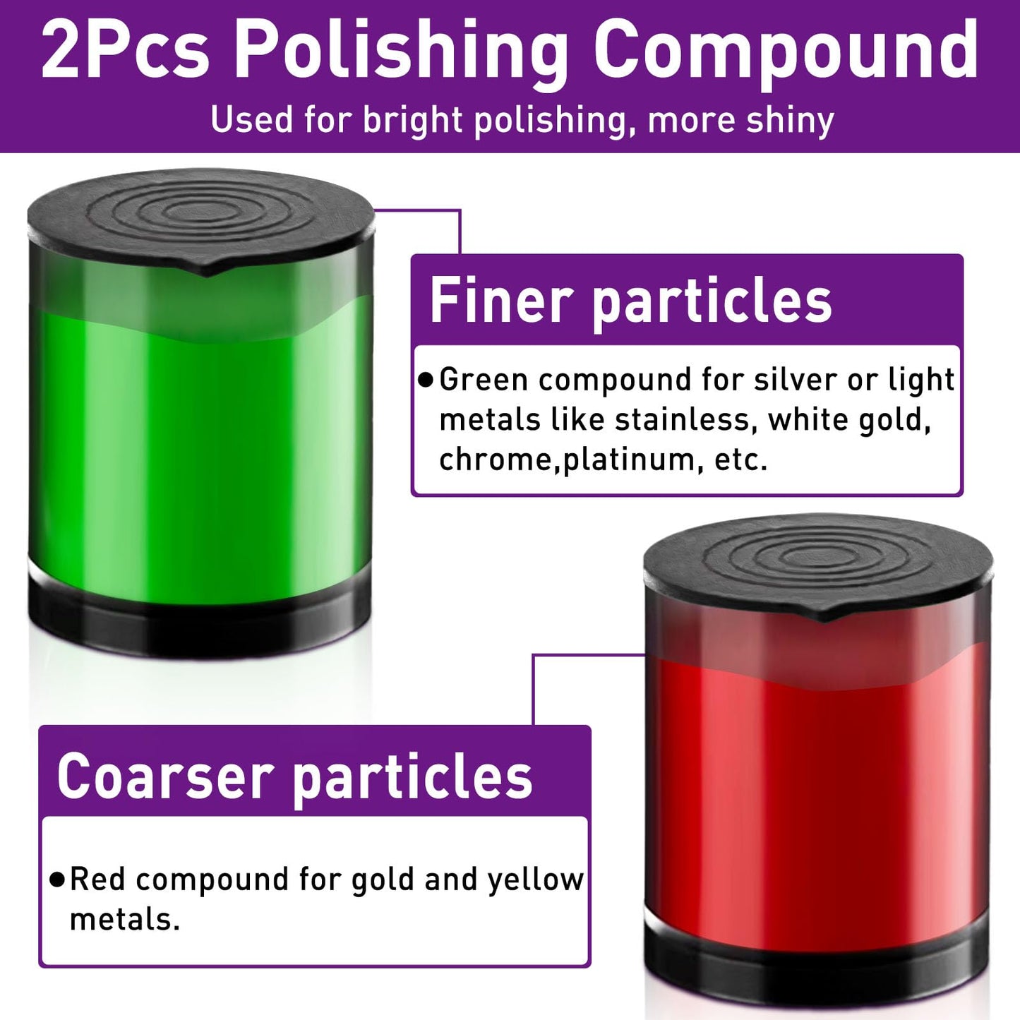 114 PCS Polishing Kit with 2Pcs Polishing Compound for Dremel, Abrasive Buffing Wheels Polishing Bits for Rotary Tool Accessories with 1/8 Inch Shank, Sanding Kit for Metal Wood Watch Jewelry Brass