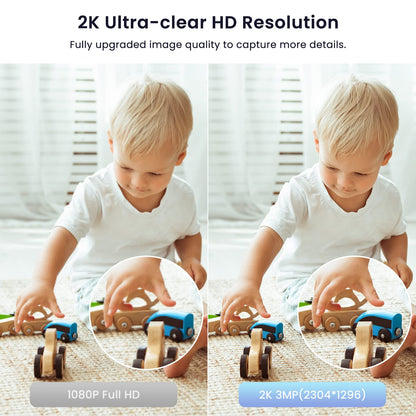Galayou Indoor Home Security Cameras - 2K WiFi Surveillance Camera with Two-Way Audio for Baby/Pet/Dog/Nanny, Smart Siren with Phone App, SD/Cloud Storage, Works with Alexa & Google Home G7-2PACK