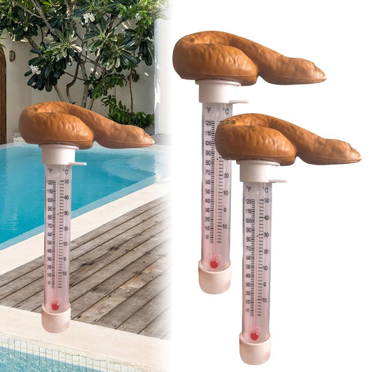 Floating Swimming Pool Thermometer, Funny Floating Poop Pools Thermometer, Poop Shape Prank Water Thermometers, Easy Read Temperature, for Spa Hot Tubs Aquariums Pools (2 pcs)