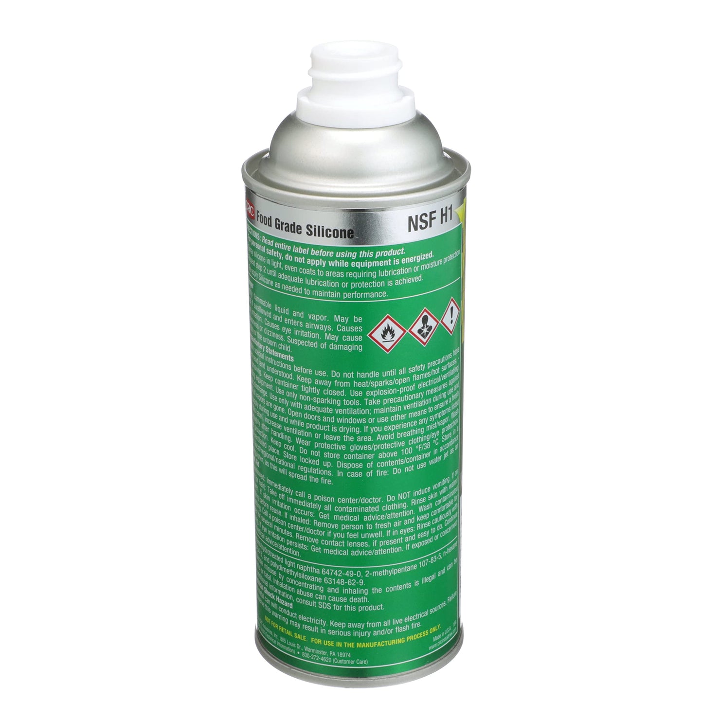 CRC Food Grade Silicone Lubricant, 15 fl oz Non-Aerosol Spray Can, Clear/White,3039