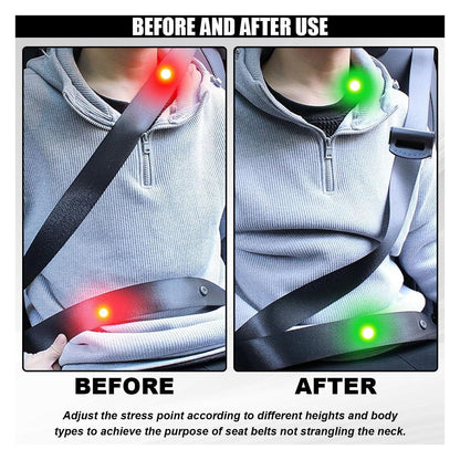 2PCS Car Seatbelt Adjuster, Universal Auto Seat Belt Clips for Adults/Kids, Comfort Car Shoulder Neck Protector Strap Positioner, Seatbelt Locator Retainer Locking Clips for Car, SUV (Black)
