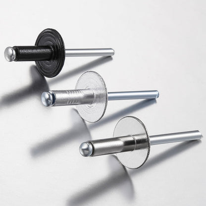 Wensilon(150 pcs) 3/16 * 1/2" Large Cap Open End Black Aluminum Blind Rivets,5 * 13 Blind Rivet