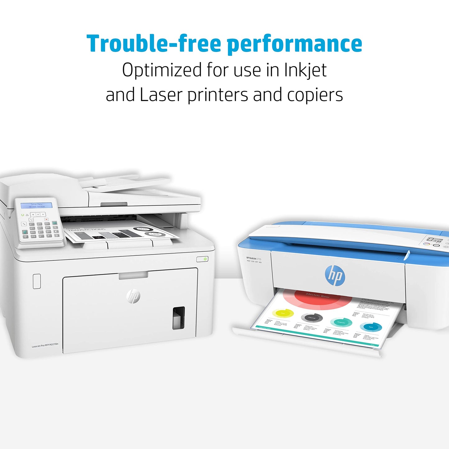 HP Paper Printer Paper 8.5x11 Office 20 lb 5 Ream Case 2500 Sheets 92 Bright Made in USA FSC Certified Copy Paper HP Compatible 112150C