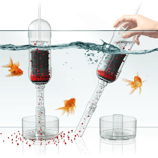 IRUZIO Aquarium Cleaner 2in1 - Small (Water Depth 7–10.6 in) | Substrate Surface Debris Vacuum | Air-Lift Suction | Near-Zero Water Loss | Quiet 45–50 dB