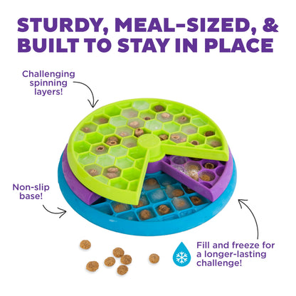 Outward Hound by Nina Ottosson Lickin’ Layers 3-in-1 Interactive Dog Feeder Puzzle, Lick Mat & Slow Feeder Bowl – Mental Stimulation Toy for Medium & Large Dogs