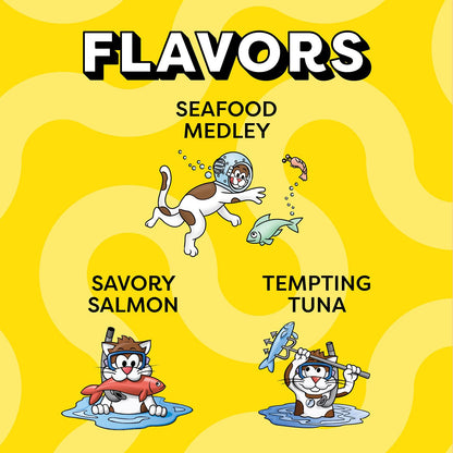 Temptations Classic Crunchy and Soft Cat Treats Seafood Lovers Variety Pack, 3 oz. Pouches (Pack of 6)