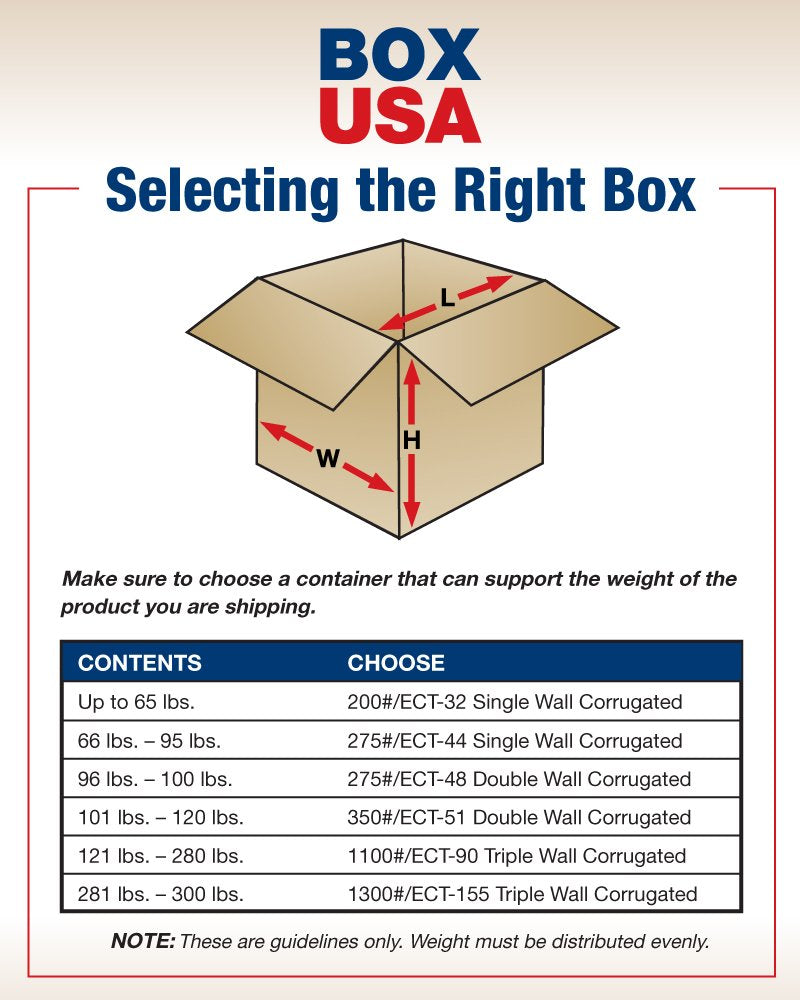 BOX USA 8x8x18 Tall Corrugated Boxes, Tall, 8L x 8W x 18H, Pack of 25 | Shipping, Packaging, Moving, Storage Box for Home or Business, Strong Wholesale Bulk Boxes