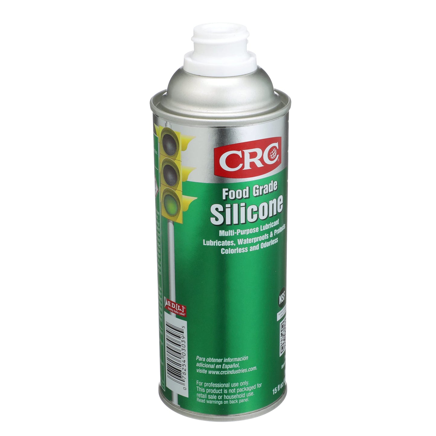 CRC Food Grade Silicone Lubricant, 15 fl oz Non-Aerosol Spray Can, Clear/White,3039