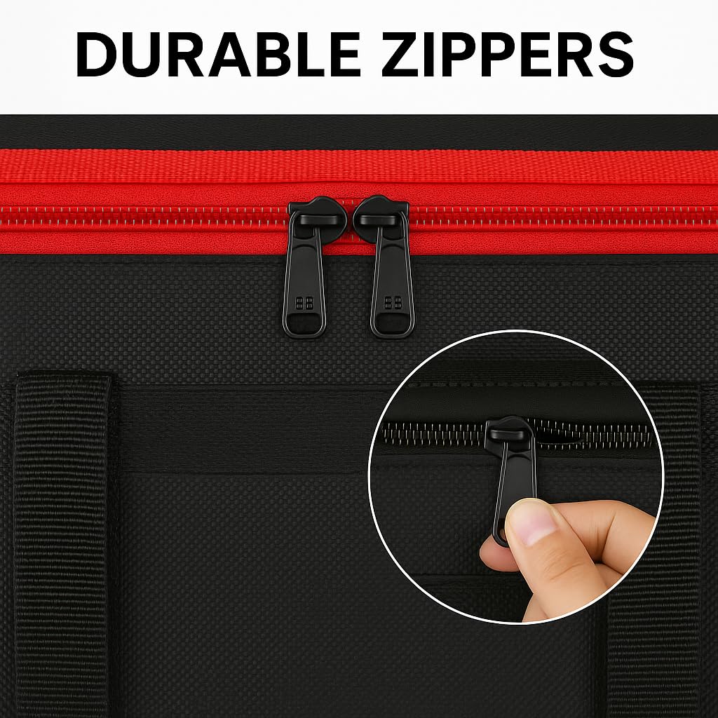 Bodaon Insulated Food Delivery Bag With Hard Bottom, XXXL Pizza Cooler Bags, Grocery Shopping and Catering Thermal Cold/Hot Styrofoam Carrier for Travel/Doordash/Car, Dashers Door Dash Accessories