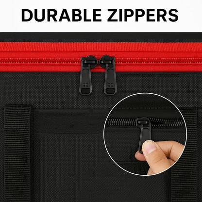 Bodaon Insulated Food Delivery Bag With Hard Bottom, XXXL Pizza Cooler Bags, Grocery Shopping and Catering Thermal Cold/Hot Styrofoam Carrier for Travel/Doordash/Car, Dashers Door Dash Accessories