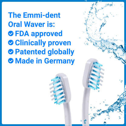 Emmi-dent Metallic/Professional 2-Pin Bristle-Head Attachments - Electric Toothbrush Replacement Heads. Cleans with Ultrasound Waves (Braces 4 Pack)