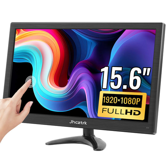 Jhcztrk 15.6 Inch Portable Monitor Touchscreen IPS Screen HDR Gaming Monitors Built-in Speakers, USB-C HDMI, VESA Compatible, for Laptop PC Mobile PS4 PS5 External Screen