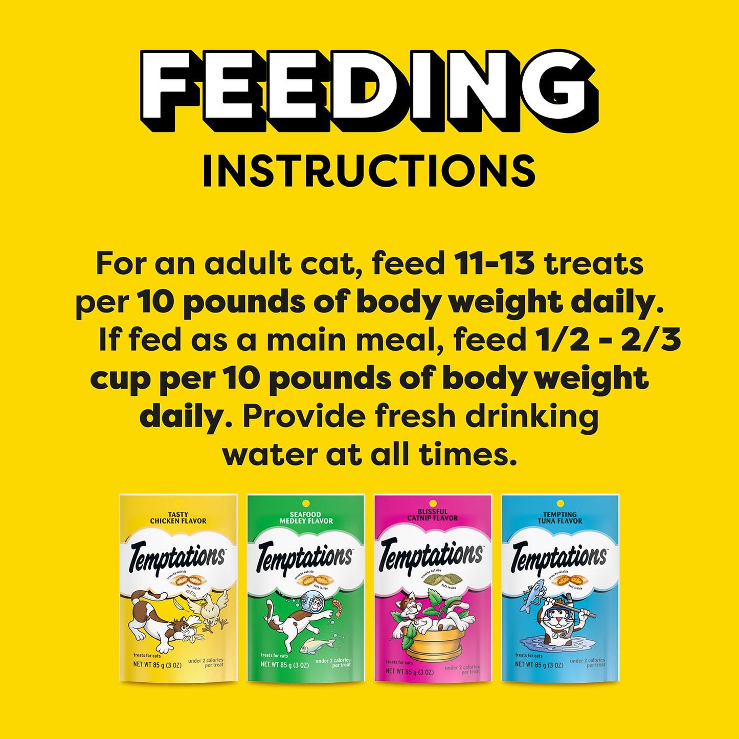 Temptations Classic Crunchy and Soft Cat Treats Feline Favorites Variety Pack, 3 oz. Pouches (Pack of 6)