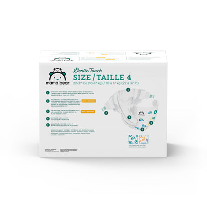 Amazon Brand - Mama Bear Gentle Touch Diapers, Size 4, 148 Count (4 packs of 37)