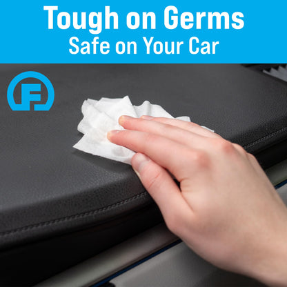 Fortress Car Interior Wipes (25 ct.) for Car Interior Cleaning, Dashboard, Seats, Detailing, and Steering Wheel [Travel Size] Skin-Safe Car Interior Cleaner Supplies