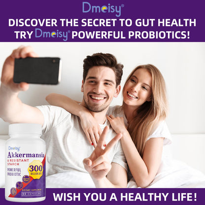 GLP-1 Supplement - 300 Billion AFU Akkermansia Muciniphila, Akkermansia Probiotic for Women & Men, for Boost GLP-1, Digestive, Gut, Immunity, Enhances Gut Lining Function & Intestinal Walls, 60 Count