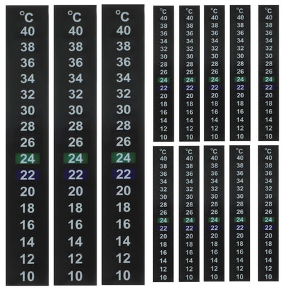 FRCOLOR 30Pcs Aquarium Thermometer Indoor Fish Tank Thermometer Sticker Discoloration Liquid Crystal Temperature Strips Adhesive Home Use