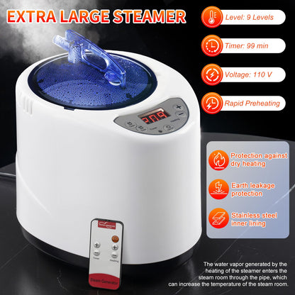 X-Vcak Upgraded Sauna Box for Relaxation, Detoxification, Portable Steam Sauna for Home with Steamer, 9 Levels, 2.6’ x 2.6’ x 5.9’