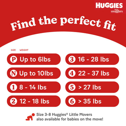 Huggies Size 1 Diapers, Little Snugglers Baby Diapers, Size 1 (8-14 lbs), 96 Count, Packaging May Vary