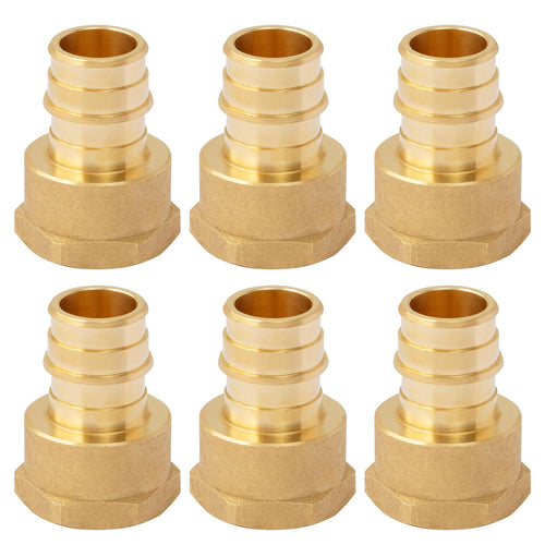 SUNGATOR 6 Pack 3/4" Pex A Expansion Female NPT Adapter Brass Fitting, No Lead Brass, ASTM F1960 ONLY For Pex-A Tubing