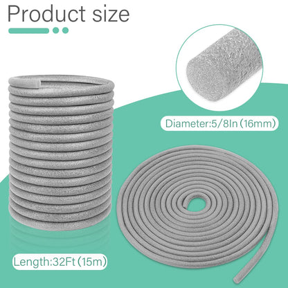Storystore Backer Rod Foam Caulk Saver for Gap and Joint Concrete Filling Gray (5/8" Diameter x 49' Length)