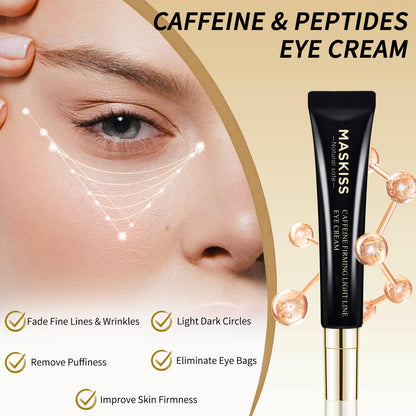 24k Gold Eye Patches (50 Pairs) & Eye Cream For Wrinkles, Eye Masks for Dark Circles and Puffiness, Peptides + Caffeine Anti Aging Cream Reduce Fine Lines and Puffiness