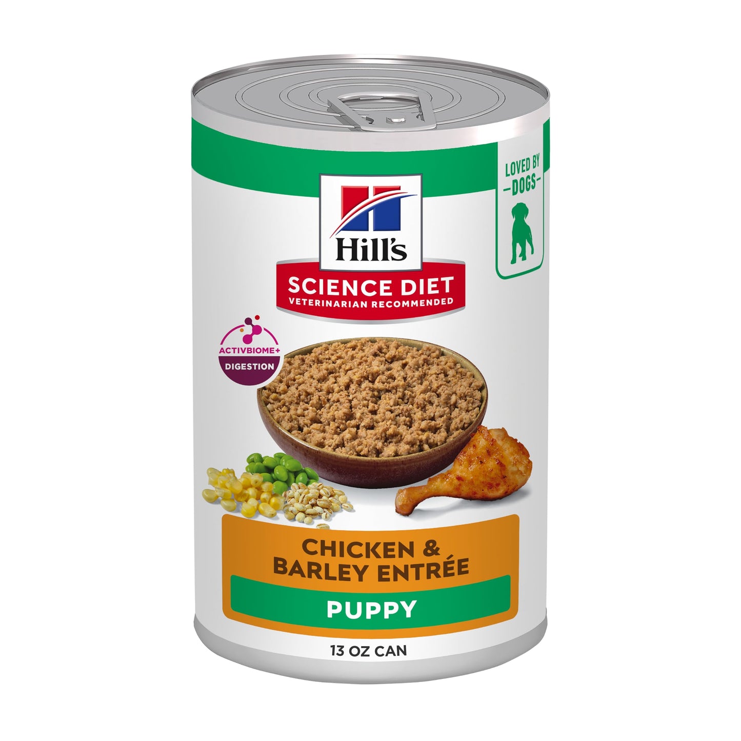 Hill's Science Diet Puppy, Puppy Premium Nutrition, Wet Dog Food, Chicken & Barley Loaf, 13 oz Can, Case of 12