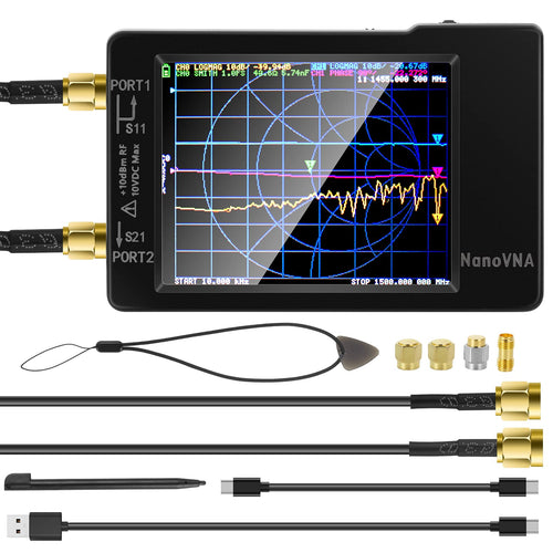 [Upgraded] AURSINC NanoVNA-H Vector Network Analyzer 10KHz -1.5GHz Latest HW V3.6 HF VHF UHF Antenna Analyzer, Measuring S Parameters, SWR, Phase, Delay, Smith Chart