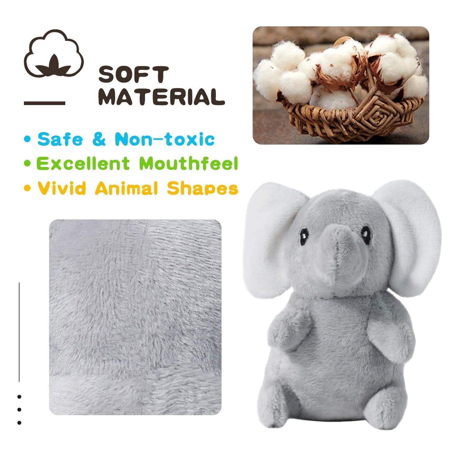 LEGEND SANDY Squeaky Dog Toys for Puppy Small Medium Dogs, Stuffed Samll Dog Toys Bulk with Plush Pet Doggie Toy Set, Cute Safe Pet Chew 12 Pack for Puppies Teething