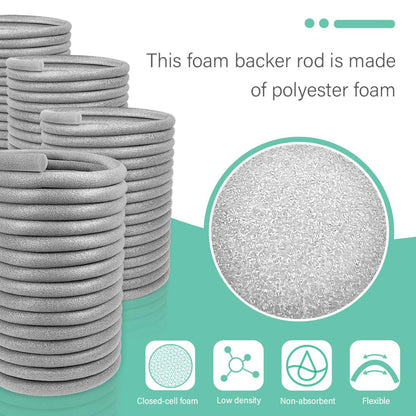 Storystore Backer Rod Foam Caulk Saver for Gap and Joint Concrete Filling Gray (3/8" Diameter x 49' Length)