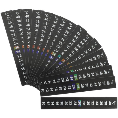 FRCOLOR 30Pcs Aquarium Thermometer Indoor Fish Tank Thermometer Sticker Discoloration Liquid Crystal Temperature Strips Adhesive Home Use