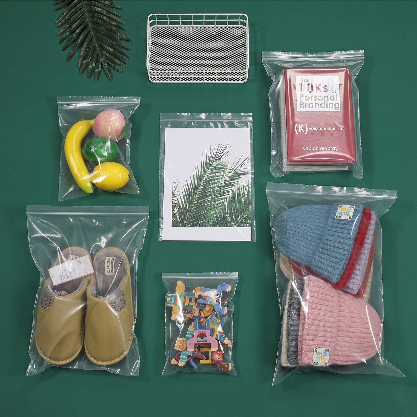 Foopama 100 PCS 10" x 13" Thick Clear Zip Poly Lock Plastic Bags Seal Reclosable Zip Bag Durable 2.4 Mil Clothing T-Shirt Toys Snacks Zipper Bags