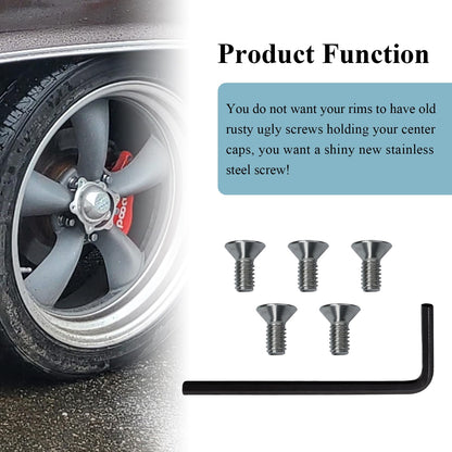 Ctuoptuo 𝟐𝟎 𝐏𝐜𝐬 of 970076 Wheel Center Cap Screws Allen Head & Allen Wrench, Fit for American Racing Torq Thrust Wheels