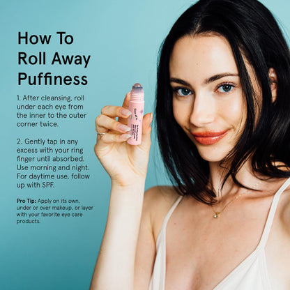 grace & stella Award Winning Under Eye Brightener Roller - Airplane Travel Essentials - Retinol & Caffeine Eye Serum for Puffiness, Dark Circles, Wrinkles - Vegan Skincare (15ml / 0.51floz)